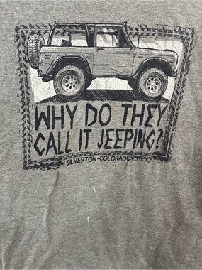 Gildan Gray Short Sleeve 'Why Do They Call It Jeeping?' Graphic Tee